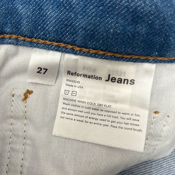 Reformation Cynthia Button Fly High Rise Straight Jeans Size Zenia 27 - Picture 7 of 9